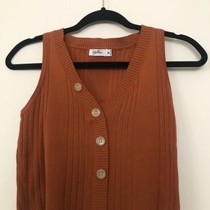 Women, Small Vest Dark Orange